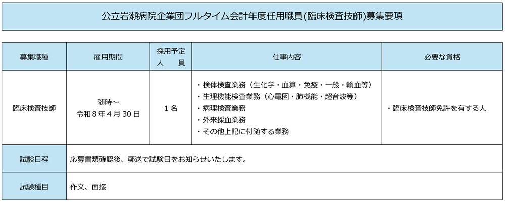 会計年度任用職員_臨床検査技師